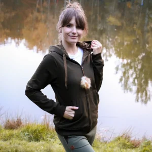 Taurus Bluzy, Bluzy Polarowe | Bluzy Polarowe | Bluza Damska Olive Deer z kapturem TA-072